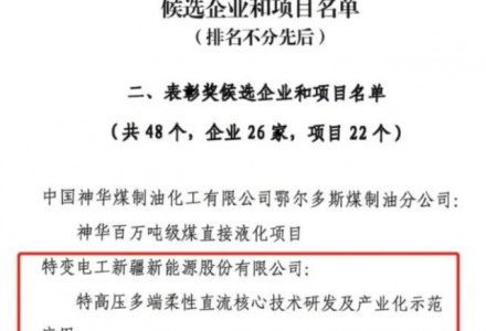 特变电工新能源特高压多端柔性直流核心技术获中国工业大奖表彰奖